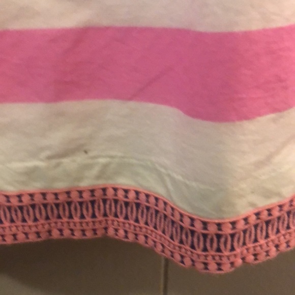 Vineyard Vines Multi Stripe Cotton Embroidered Dress Size 14 - Picture 3 of 3